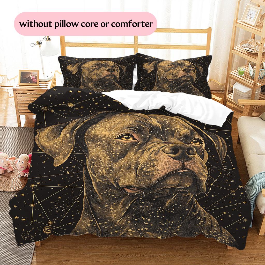 Pitbull Pattern Bedding Home Decoration Birthday Gift (1 * duvet cover + 2 * pillowcase, without core)