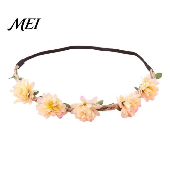 Artificial Flower Headband for Travel Headband, Crown, Headpiece, Boho Floral Wreath Gentle Style Hairband Dresses Wedding Birthday Festival