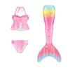 Girls Little Mermaid Dress Up Outfit Kids Mermaid Tail Costume +Top+ Panties Girl Halloween Cosplay Bikini Bathing Swimsuit Carnival Party Clothes KTB