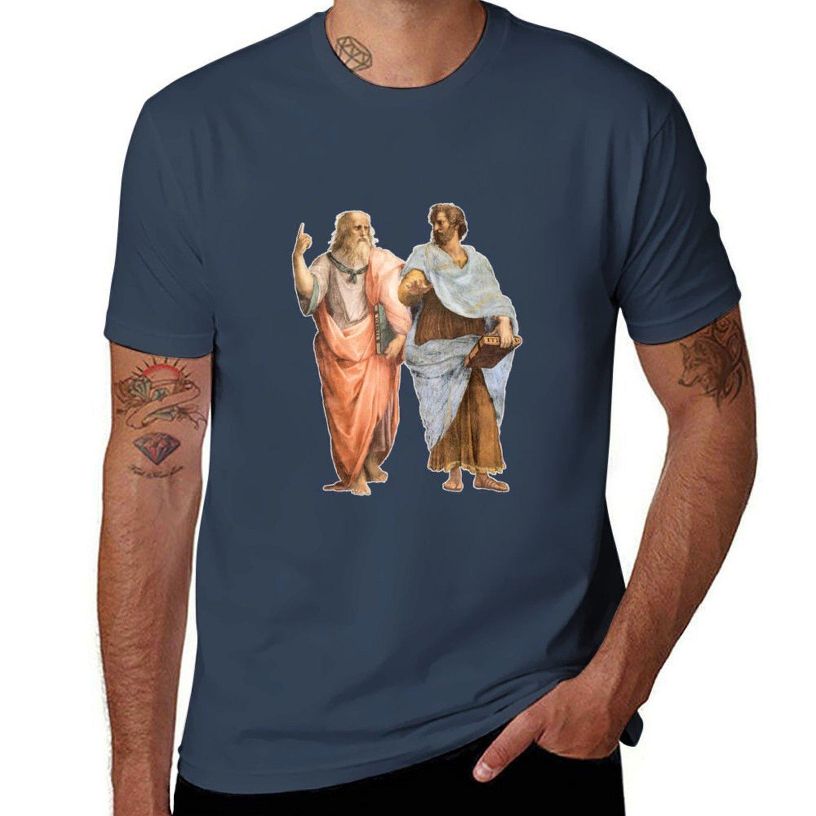 Plato And Aristotle Tshirt Streetwear Print Tee Shirt S