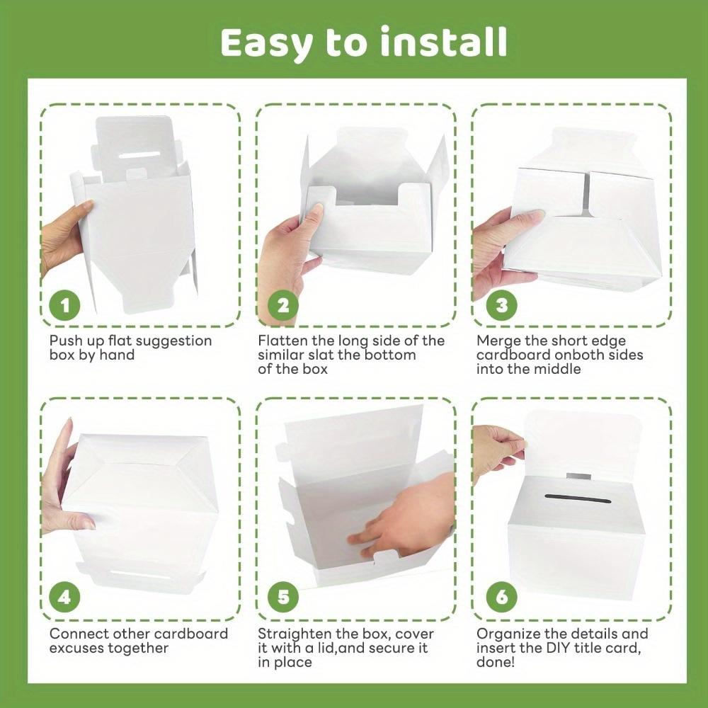 5 buc Cutii de sugestii Cutii pentru tombolă cu fantă Cutii pentru donații Cutii din carton alb Cutie de vot cu fantă pentru colectarea cărților de vizită Votare Concurs