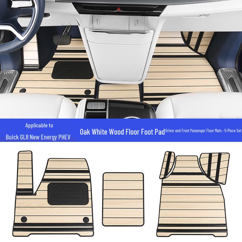 This solid wood floor mat is designed for full-coverage interior use in 2024-2025 Buick GL8 PHEV AL6 ES models.