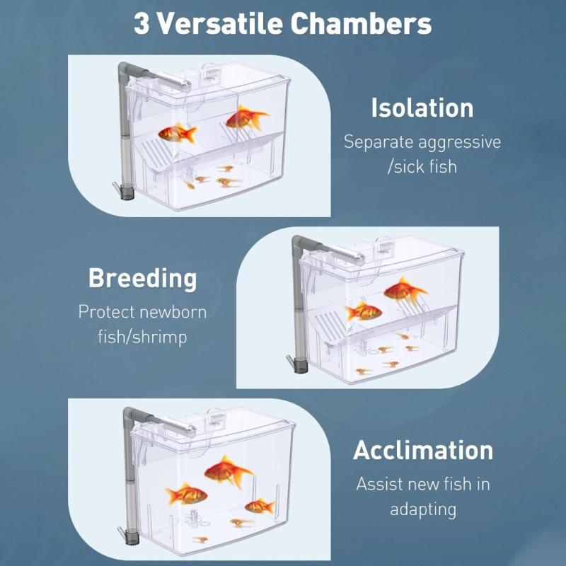  Baby Fish Breeding Box Clear Isolation Box Aquarium Hatchery Incubator External for Newborns Shrimp