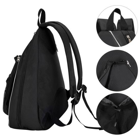 Pickleball Backpack for Men Women Adjustable Crossbody Sling Pickleball Paddle Bag with Water Bottle Holder for Tennis Pickleball Gears