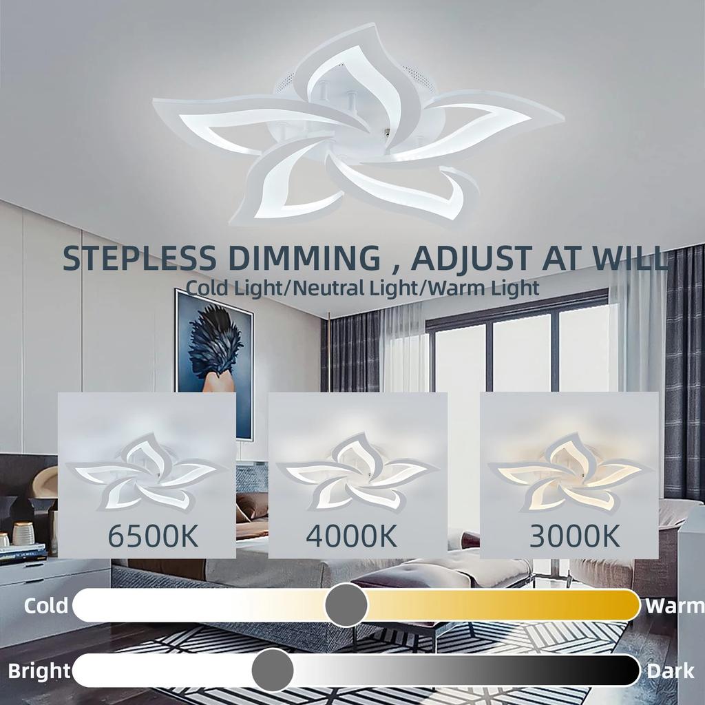 IRALAN Modern Ceiling Pendant Chandelier Decoration Home Lamps for Room Kitchen Home Three-color Dimming LED Ceiling