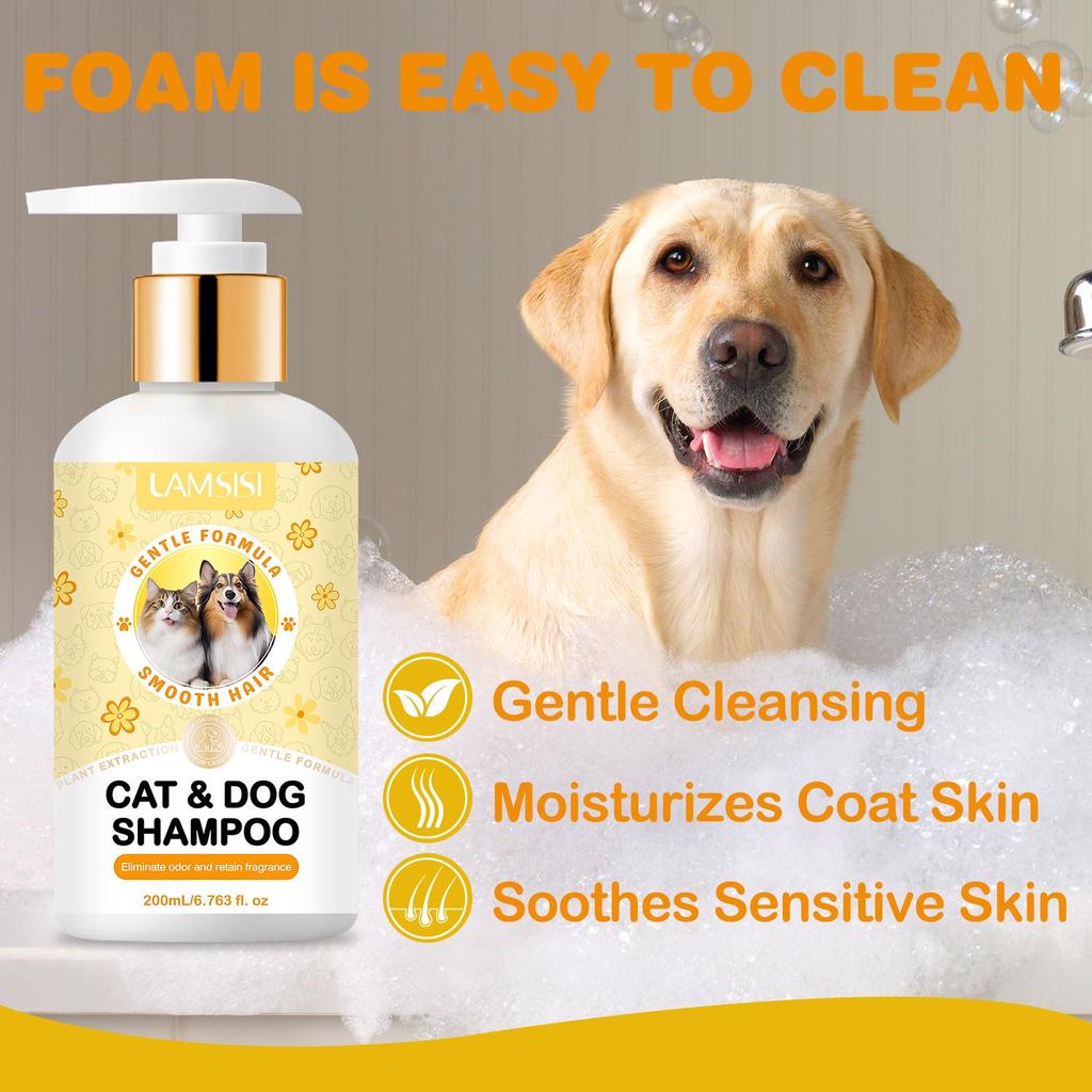 Cat & Dog Shampoo-Smooth Hair-Gentle Formula-10H Fragrance-2 In 1 No More Tears Formula-200ml
