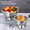 Fruit Strainer Basket Multipurpose Stainless Steel Vegetable Fruit Kitchen Colander Bowl For Pasta Fruit Noodle 26cm / 10.2in