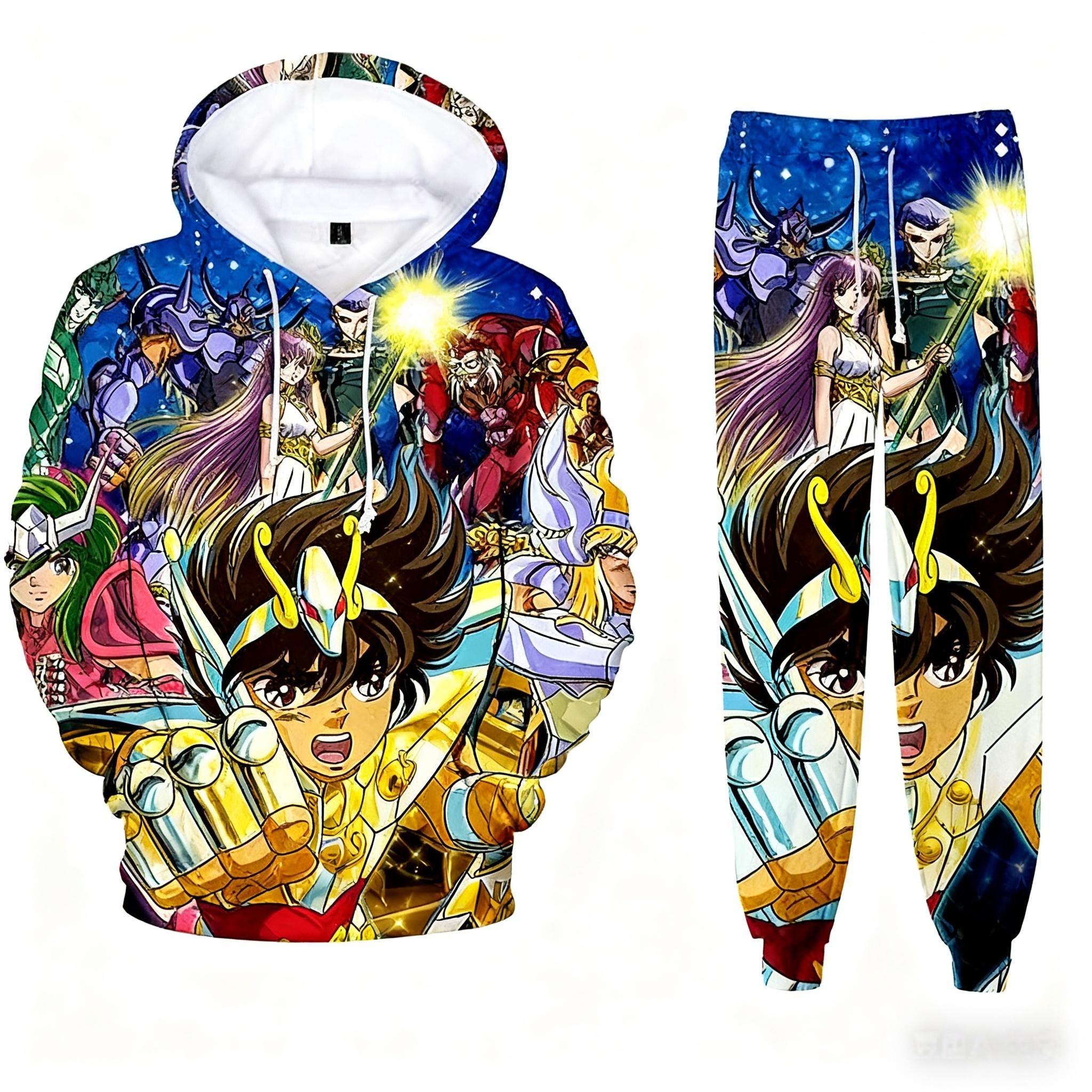 

Аніме Saint Seiya Худі з 3D-друком Костюм Чоловік Жінка Спортивні штани Набори з 2 шт. Новий Дитячий Светр Косплей Чоловічий Спортивні костюми для бігу L
