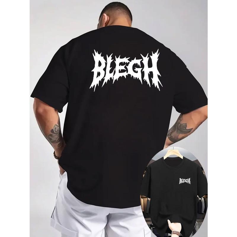 

European Size 2026 Summer Men S New Casual Sports Short-Sleeve T-Shirt, Ribbed Round Neck Top, Double-Sided Printing on The Front And Back S чёрный