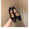 Studiolee temperament small square head folds word with shallow mouth Mary Jane bag head half slippers female summer