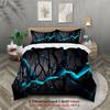 3Pcs Breathable Geometric Pattern Duvet Cover Set, All Season Machine Washable Bedding with Pillowcases Home Decor