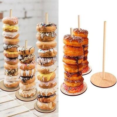Wooden Doughnut Rack Party Ornament Candy Cart Birthday Party Decorates Baby Shower Festival Party Supplies