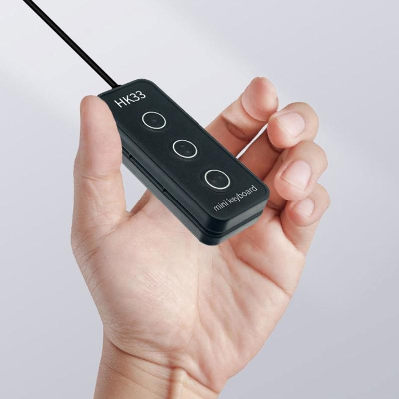 3 Keys Portable Keypad Keypad USB Macro Programming Key USB Connection Keyboard for Game Support Multiple Platform
