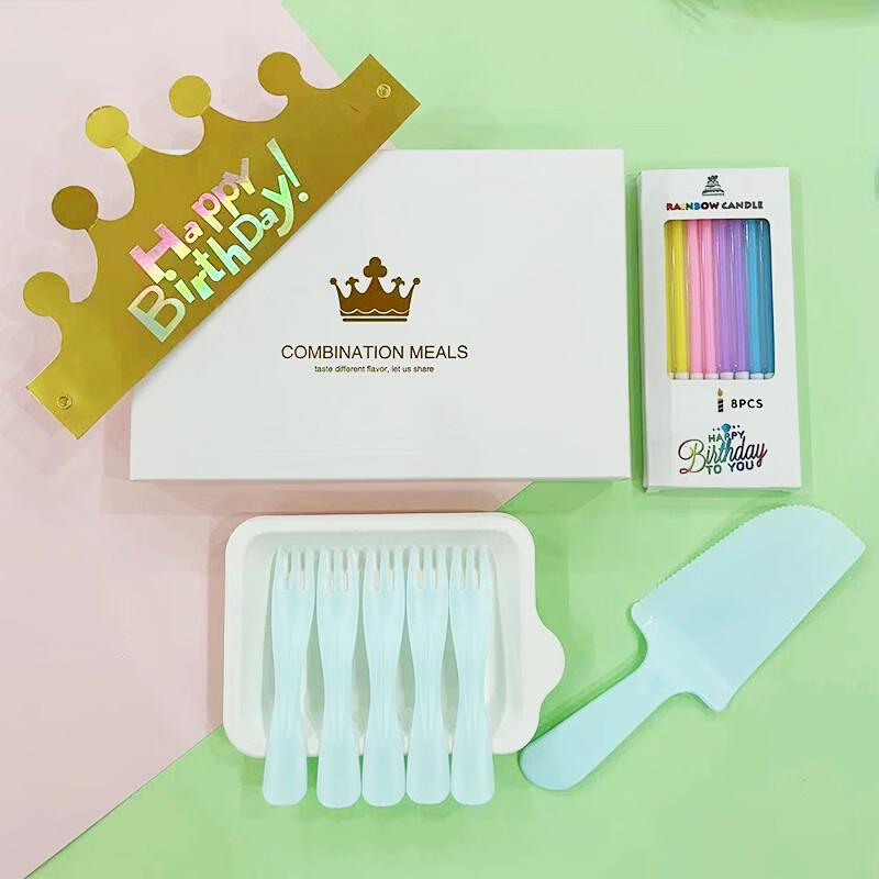 GLACIER Disposable Cake Dinnerware Set