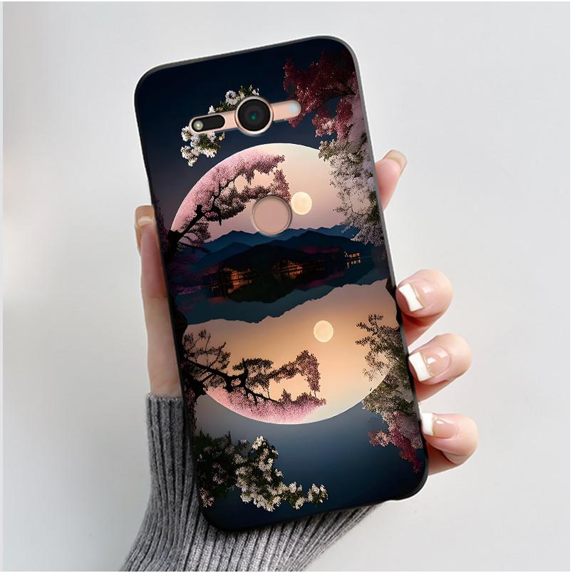 Cute Black Case Phone Case For Sony Xperia XZ2 Compact/SO-05K Protective Shockproof Soft Cover Lovely Fluffy White Bunny