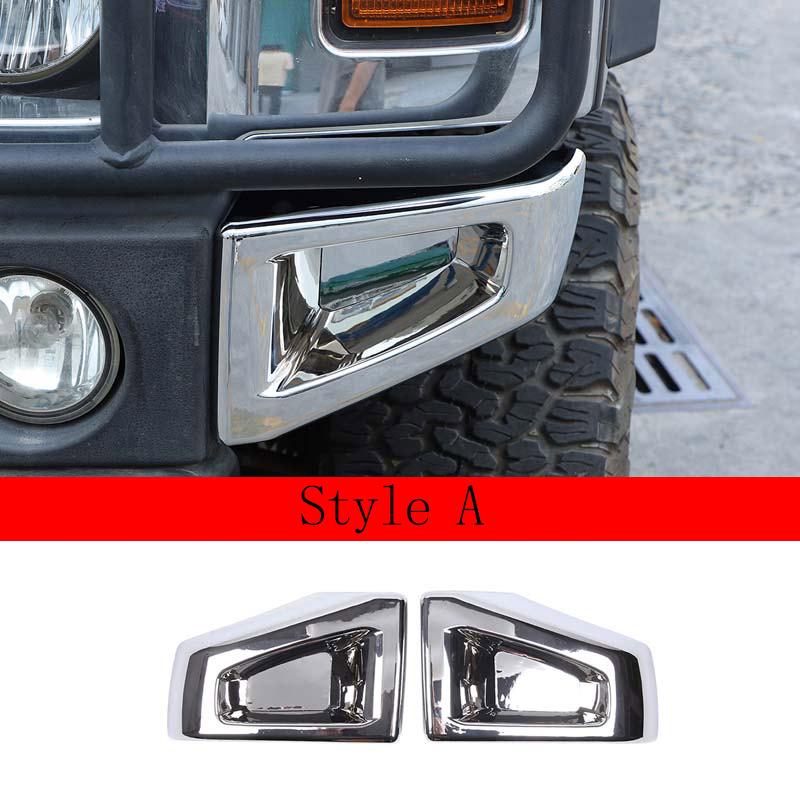 

For Hummer H2 2003-2009 ABS Bright Silver Car Front Bumper two side wrap angle Grill Trim Cover Accessories Car Modification