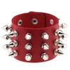 Erotic European and American punk non-mainstream exaggerated bracelets, tapered pointed rivets, three-row leather bracelets, bracelets, bracelets