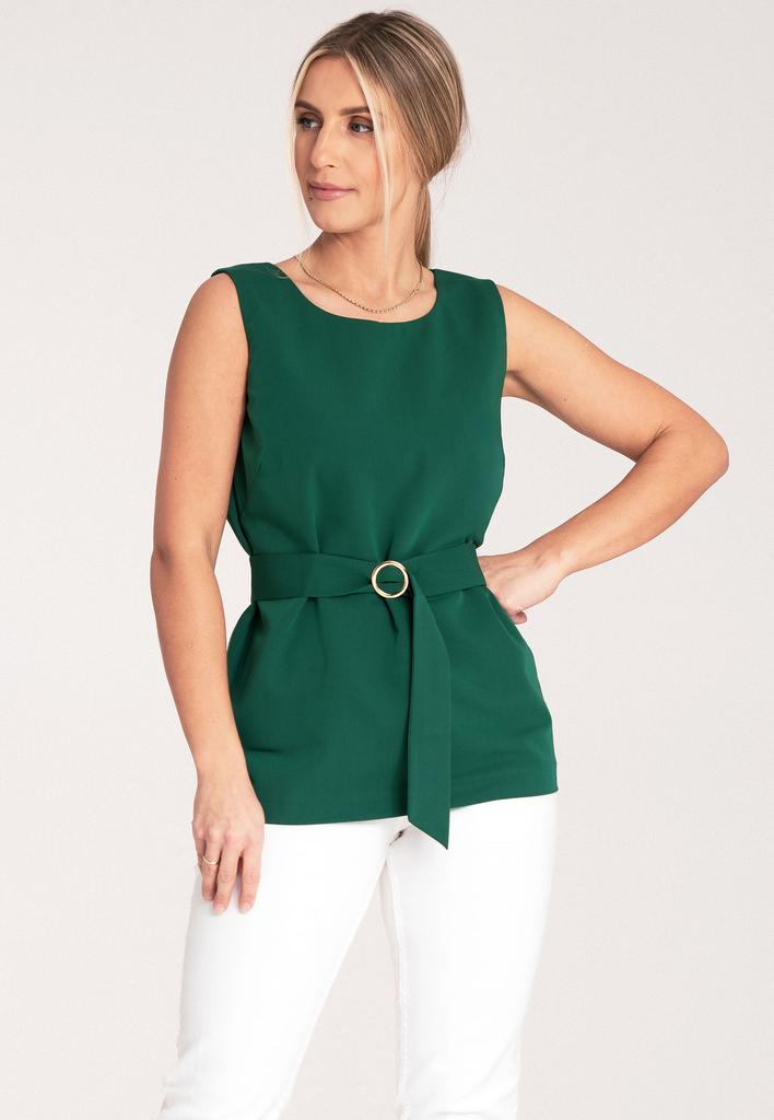 Bluzka Damska Elegancka - Bluzka Z Odkrytymi Ramionami - Bluzka Zielona M1071 Rozmiar L