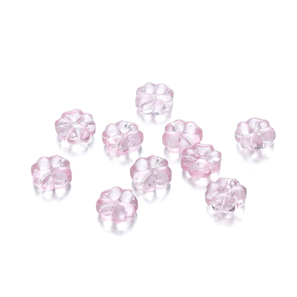 Popular Multicolor Glass DIY Accessories Four-Leaf Clovers Pendant DIY Handmade Bracelet Necklace Earring Clip Materials