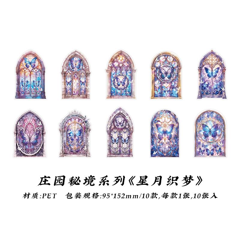 

10 Pcs Vintage sticker Pack PET Stickers DIY Decorative Junk Journal Stickers For Scrapbook Label Diary Album Planner