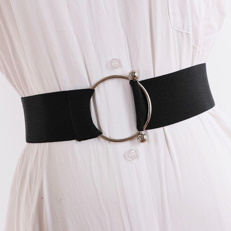 

Полиуретановый черный универсальный пояс для женщин, дополняющий любой сезонный модный выбор Black Ring