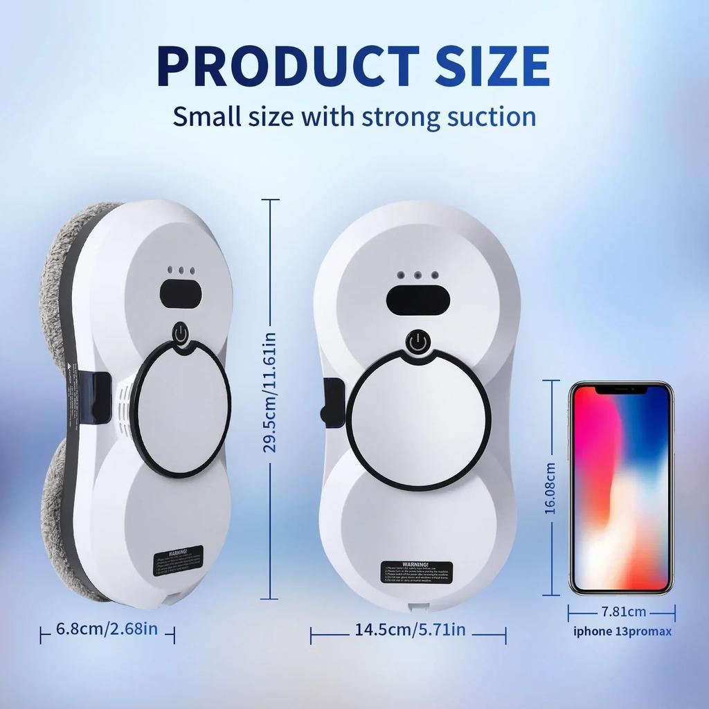 Robot na čištění oken auta s UPS a kombinací vysavače a mopu, ovládání aplikací pro sklo/podlahu, chytrý čistič pro domácnost/kancelář