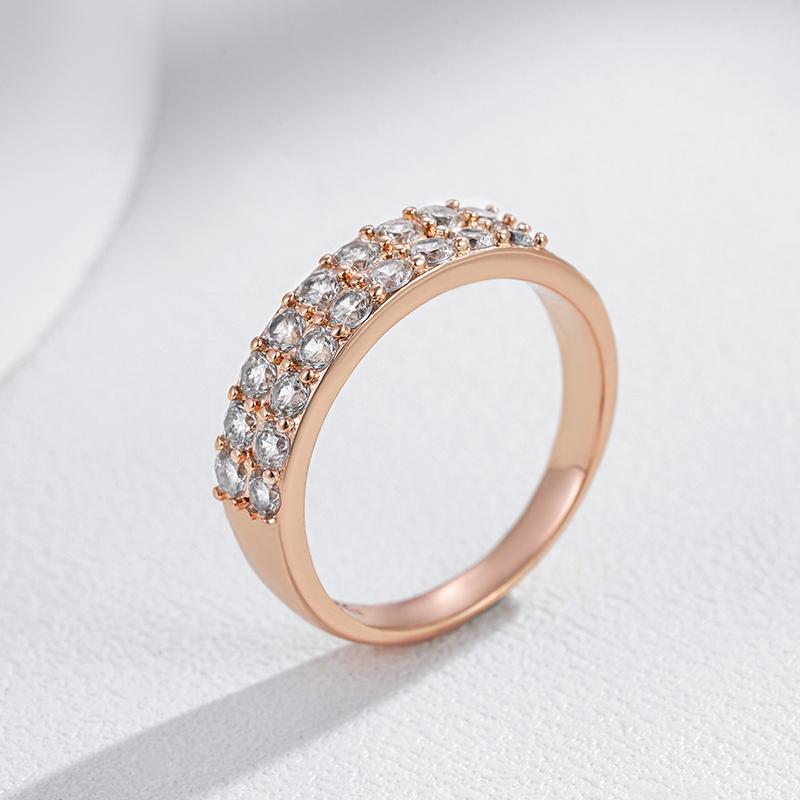 Kienl  Full Shiny Natural Zircon Bride Wedding Ring Fashion  Rose Gold Color Daily Fine Vintage Jewelry For Women Gift