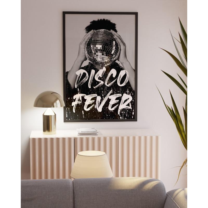 

Shiny Disco Ball Print Retro Wall Art Black White Pink Bulb Canvas Painting Murals for Dorm Room Living Decor 21cm×30cm NoFrame