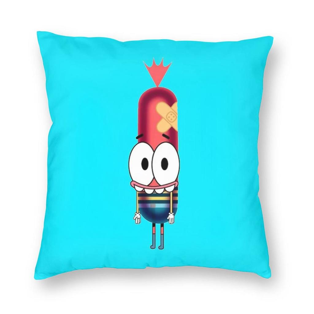 Pinky Malinky Cartoon Character Square Pillowcase Polyester Linen Velvet Pattern Zip Decorative Room Cushion Case
