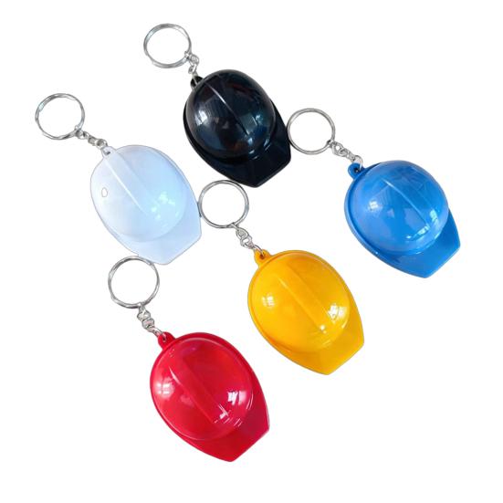 

3Pcs Helmet-Shaped Keychain Mini Portable Bottle Opener Metal Hard Glossy Construction Site Style Decorative Keychain 3pcs