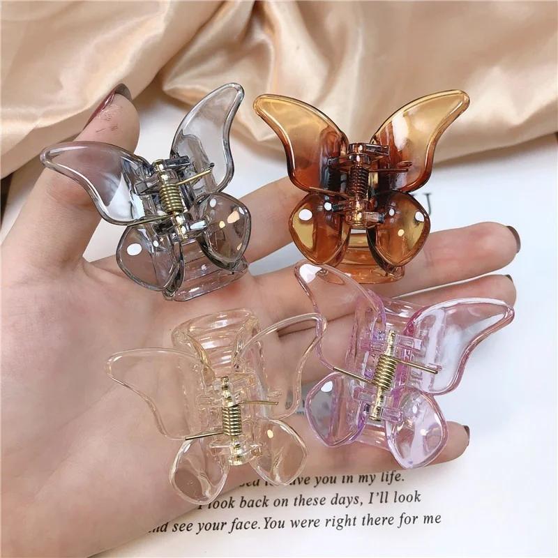 Mini Butterfly Hair Claws Acrylic Sweet Hair Ornament Clip Colorful Hairpins Fashion Hairs Accessories for Women Girls Cute New