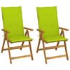 VidaXL Garden Reclining Chairs 2 Pcs with Cushions Acacia Wood