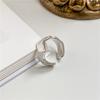 S925 Sterling Silver Wave Texture Ring - Women's Simple Retro Jewelry