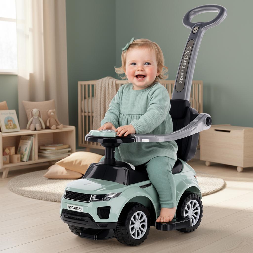 Correpasillos Para Niño Con Mango Y Agarre Coche Deportivo Salvia Sun Baby