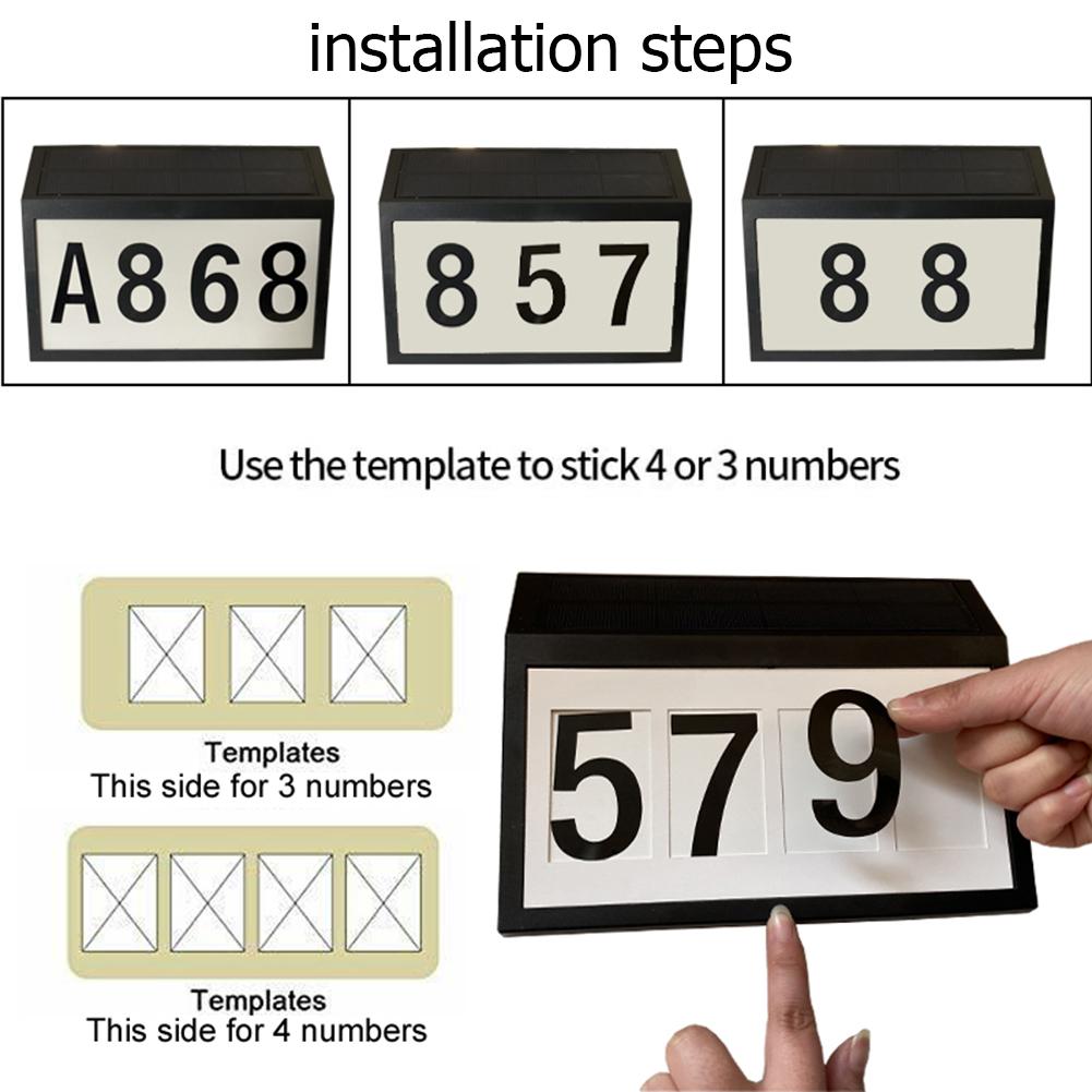 IP44 Waterproof House Plaque Solar Home Yard 10 LED Address Wall Lamp Sign Numbers Light Street Garden Door Decoration