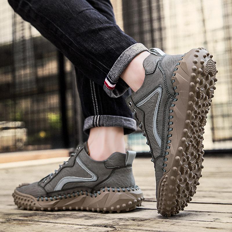 Spring /fall Handmade Leather Boots Men Shoes Comfortable Ankle Boots for Men Casual Shoes Large Size Tooling Shoes