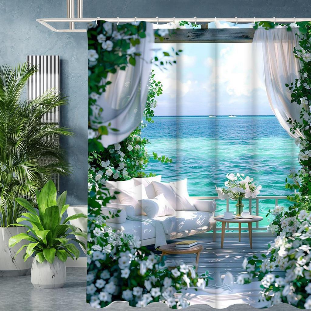 Závěs do koupelny s želvami Sprchový závěs do koupelny Vodotěsný Se 12 háčky Domácí dekorace Doprava zdarma