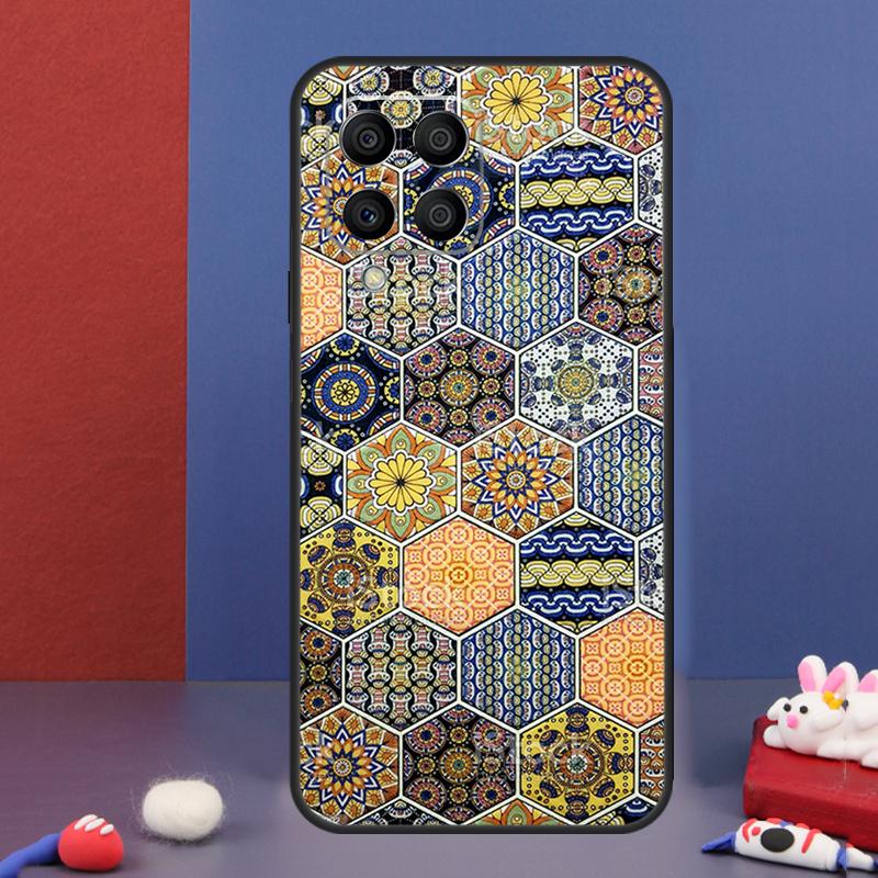 Boho Tile Mosaic Aesthetic Case For Samsung Galaxy M13 M53 M06 M16 M31 M11 M35 M55 M15 M56 M36 M12 M32 M52 M14 M34 M54