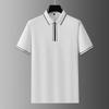 Men's Plus Size Solid Half-Zip Polo Shirt