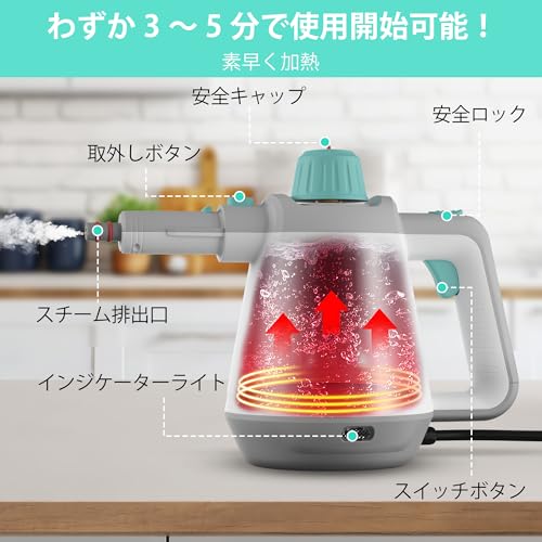 HAUSHOF [2025 Model] Steam Cleaner, Compact Steam Cleaner, High-Temperature Steam Cleaner with Boiler Heating, Handheld Steam Cleaner with 8 Attachmen