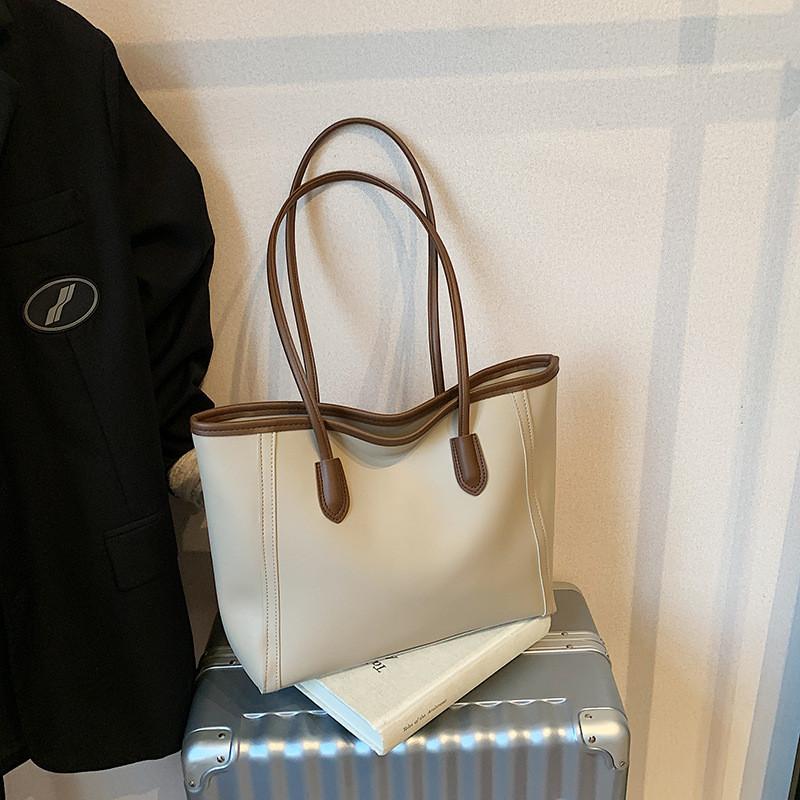 Elegant Black And Brown Pu Tote Bag Ideal For Daily Commuting In Trendy Design