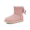 UGG Casual Double Bow Short Snow Boots Women Boots Rose-Gray 1127130-RSGRY