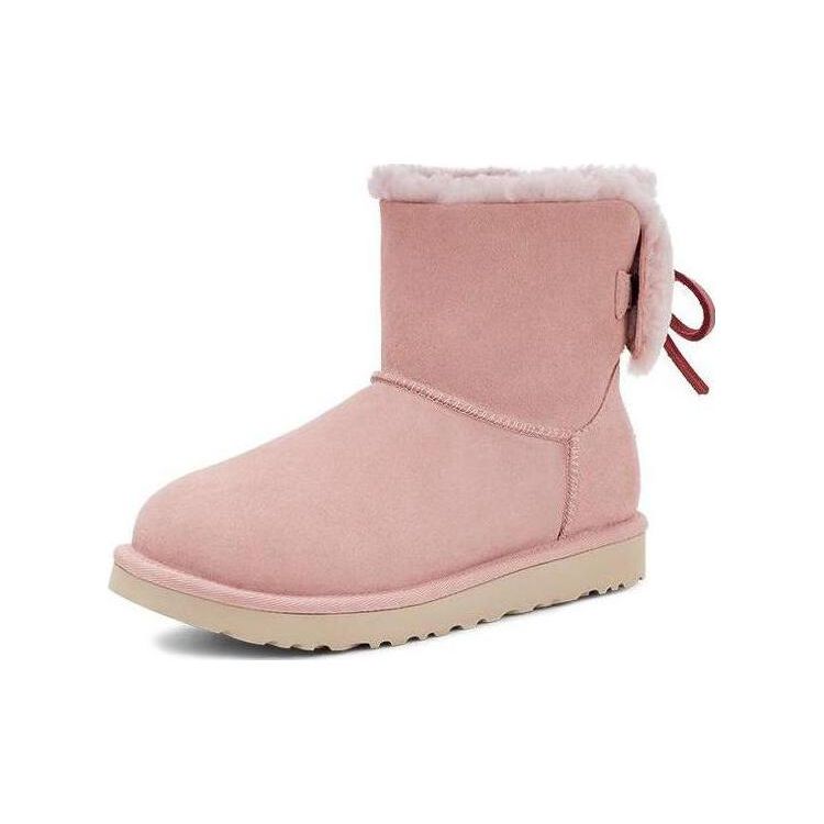 UGG Casual Double Bow Short Snow Boots Women Boots Rose-Gray 1127130-RSGRY