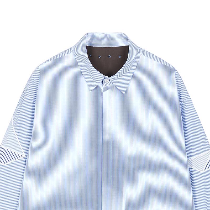 CROQUIS Men's 2026 Autumn Loose Fit Striped Long Sleeve Shirt