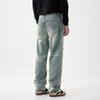 Design Sense Jeans Men's Shallow Ripped Patch Tiled Loose Straight Pants