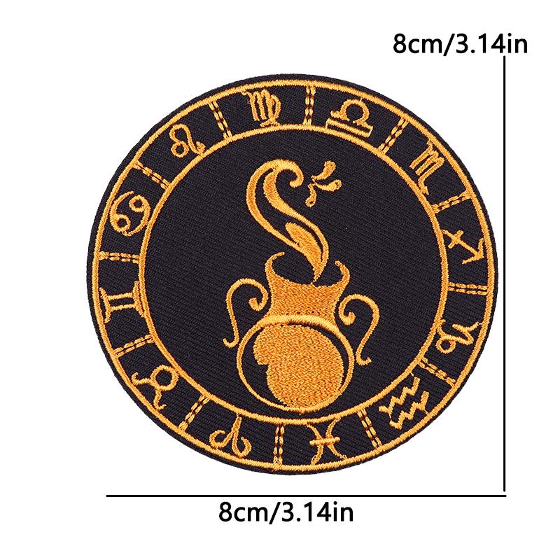 12 Zodiac Signs Embroidery Patch Iron On Patches Complete Set Horoscope Constellation Design for Jacket Backpack Daily Decor