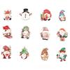 (12 Pcs/pack)Christmas Wooden Faceless Person Pendant Wooden Hanging Tag Painted Chip Children's Cartoon Holiday Decoration
