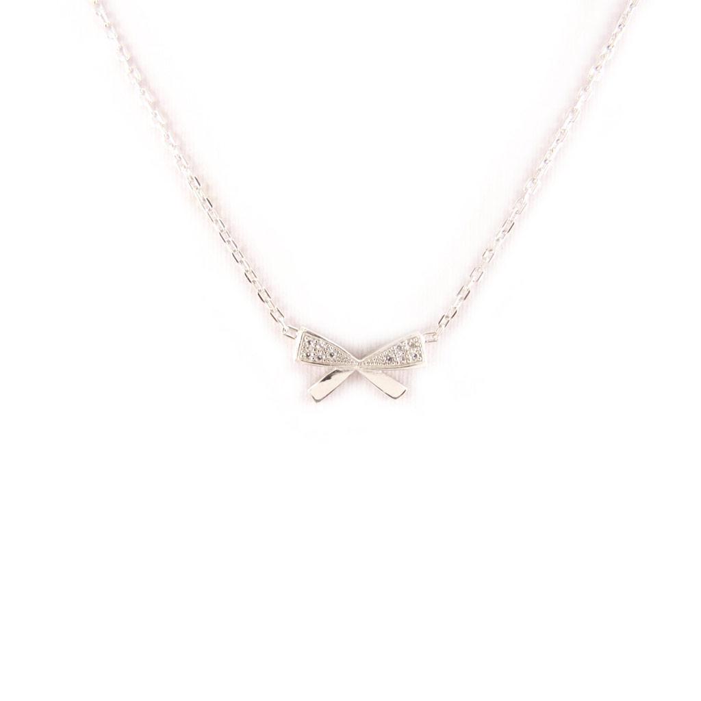 Altesse [L0161] - Silberkette 'Romantischer Knoten' Weiß