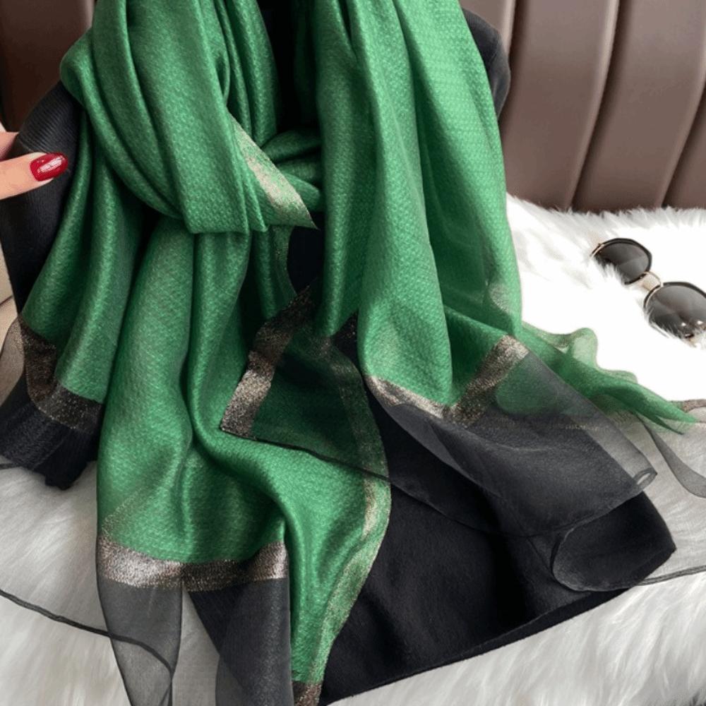 Large Luxury Silk Scarf Solid Color Long Shawls Fashion Women Hijab Shawls  Beach