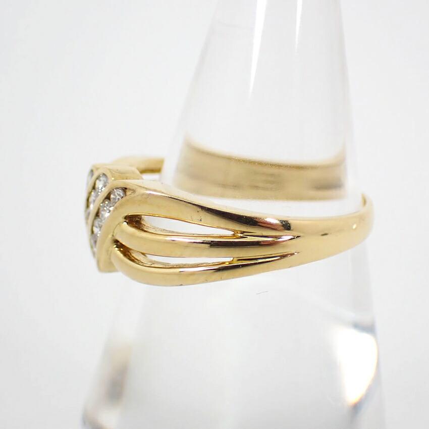 [Pre-owned] 18K Yellow Gold Diamond 0.37ct Ring Size 10 (j41-2)